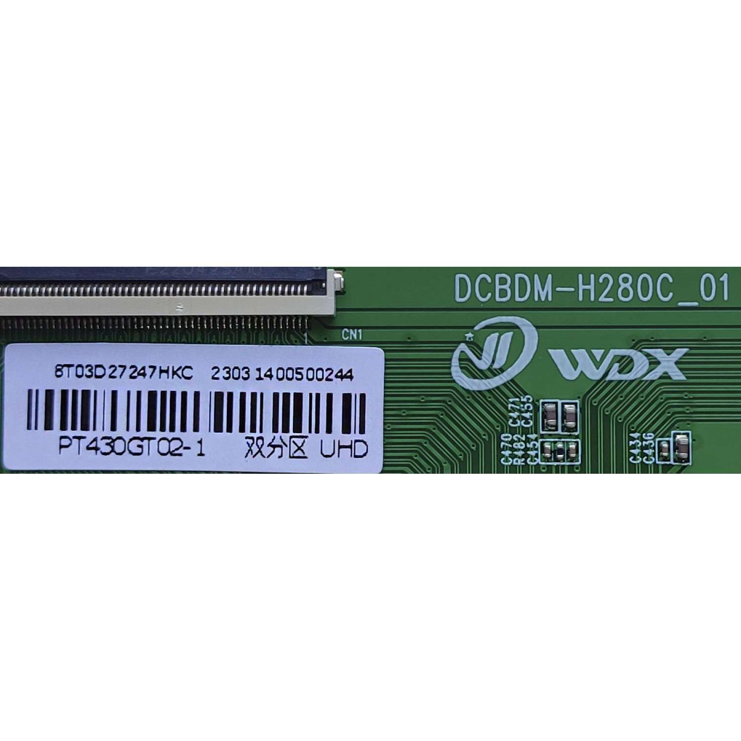 T-CON ORIGINAL PARA TV VIZIO / NUMERO DE PARTE PT430GT02-1 / DCBDM-H280C_01 / 8T03D27 / DISPLAY PT430GT02-1 ver.1.0 / MODELO V4K43M-0801 / 43EVLS4 - Imagen 2